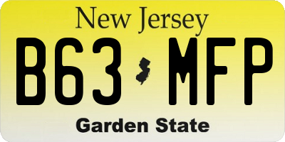 NJ license plate B63MFP