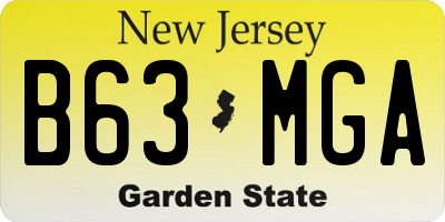 NJ license plate B63MGA