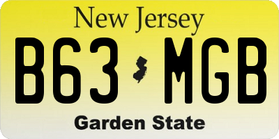 NJ license plate B63MGB