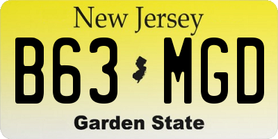NJ license plate B63MGD