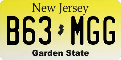 NJ license plate B63MGG