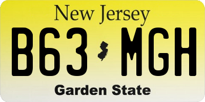 NJ license plate B63MGH