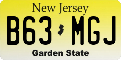NJ license plate B63MGJ