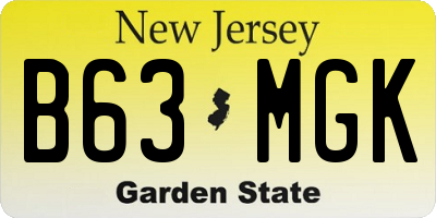 NJ license plate B63MGK