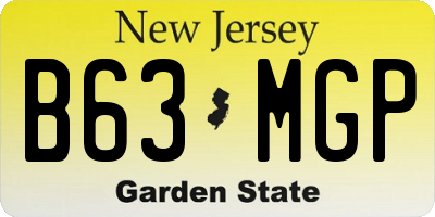 NJ license plate B63MGP