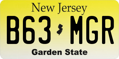 NJ license plate B63MGR
