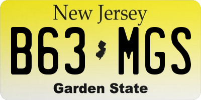 NJ license plate B63MGS