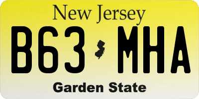 NJ license plate B63MHA