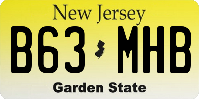 NJ license plate B63MHB