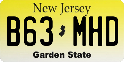 NJ license plate B63MHD