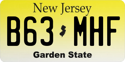 NJ license plate B63MHF