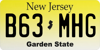 NJ license plate B63MHG