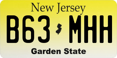 NJ license plate B63MHH