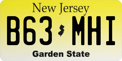 NJ license plate B63MHI