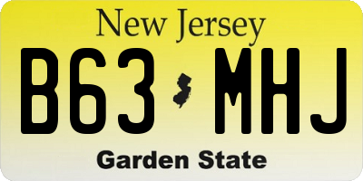 NJ license plate B63MHJ