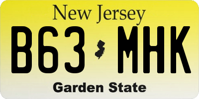 NJ license plate B63MHK
