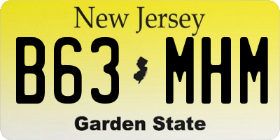 NJ license plate B63MHM