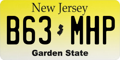 NJ license plate B63MHP