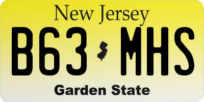 NJ license plate B63MHS