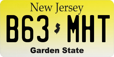NJ license plate B63MHT
