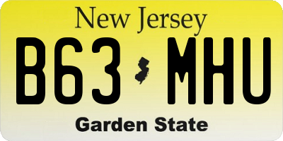NJ license plate B63MHU