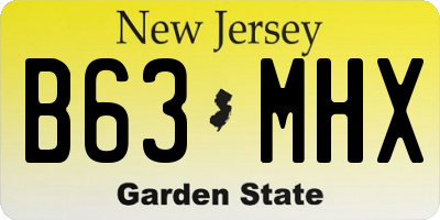 NJ license plate B63MHX