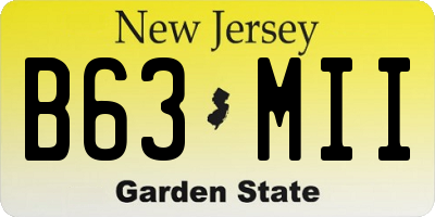 NJ license plate B63MII