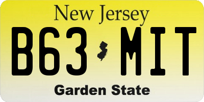 NJ license plate B63MIT