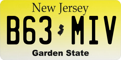 NJ license plate B63MIV