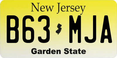 NJ license plate B63MJA