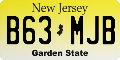 NJ license plate B63MJB