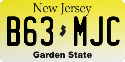 NJ license plate B63MJC