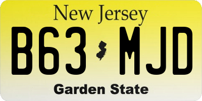 NJ license plate B63MJD