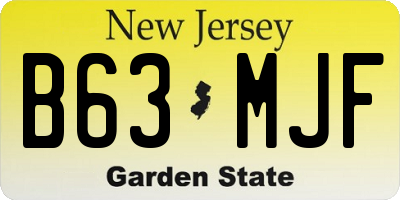 NJ license plate B63MJF