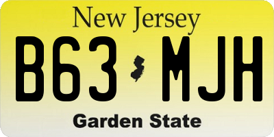 NJ license plate B63MJH