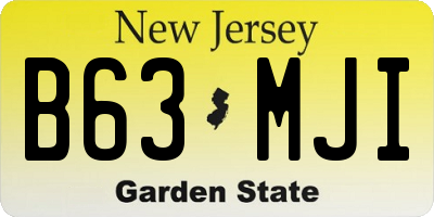 NJ license plate B63MJI