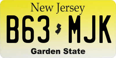 NJ license plate B63MJK