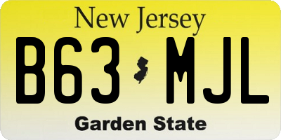 NJ license plate B63MJL