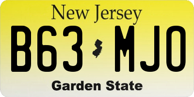 NJ license plate B63MJO