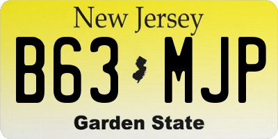 NJ license plate B63MJP