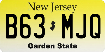 NJ license plate B63MJQ