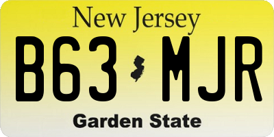 NJ license plate B63MJR