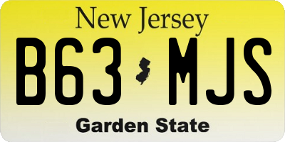 NJ license plate B63MJS