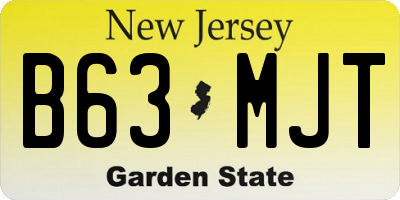 NJ license plate B63MJT