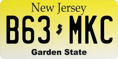 NJ license plate B63MKC