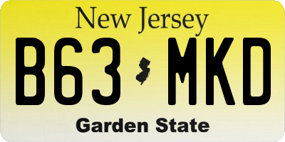 NJ license plate B63MKD