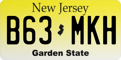 NJ license plate B63MKH