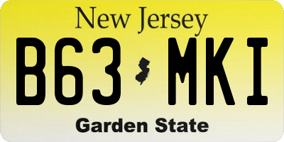 NJ license plate B63MKI