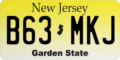 NJ license plate B63MKJ