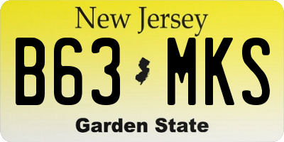 NJ license plate B63MKS